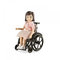 Lundby figura de casa de muñecas Lourdes con silla de ruedas - juguete casa de muñecas
