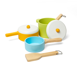 BigJigs juego de ollas de madera cocina juguete madera FSC sostenible
