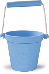 BigJigs cubo de juguete de silicona - accesorio de playa azul empolvado