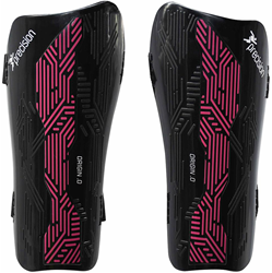 Precision espinilleras fútbol Origin.0 Strap negro-rosa medium