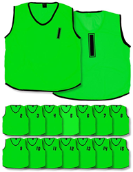 (Pack of 15) Mesh Numbered 1 - 15 Training Bibs (Infants, Kids) - Green - Kids