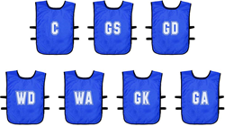 (Pack of 7) Mesh Netball Training Bibs (Infants, Kids) - Royal - Infants