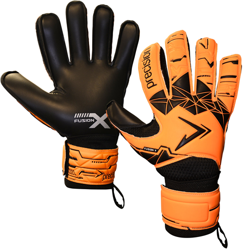 Precision guantes de portero junior Fusion X Flat Cut fluo naranja negro talla 2 fútbol