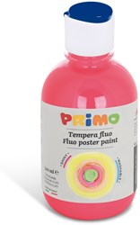 Pintura para carteles Primo FLUO lista para usar, botella 300 ml con tapón regulador de flujo fucsia