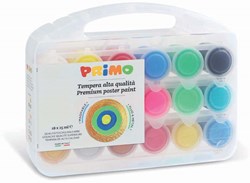 Primo pintura témpera set - 18 colores metálicos y flúor en maletín