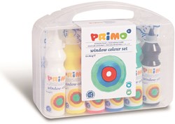 Primo set de pintura para ventanas - 6 botellas para niños - accesorios creativos