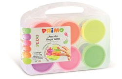 Primo pintura de dedos flúor 6 botes en maletín - set creativo infantil