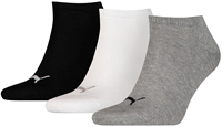 Puma calcetines invisibles para zapatillas 3 pares unisex gris/blanco/negro talla 12-14
