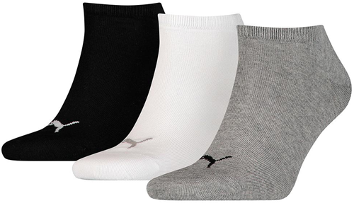 Puma calcetines invisibles para zapatillas 3 pares unisex gris/blanco/negro talla 12-14