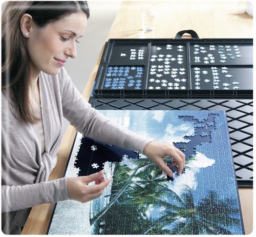 Ravensburger maletín para puzzles caja de almacenamiento 1000 piezas negro-2
