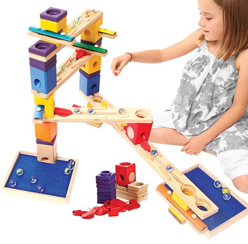 Hape Quadrilla pista de canicas de madera Music Motion con elementos musicales