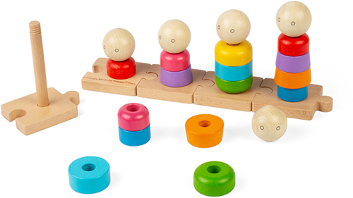 BigJigs juguete apilable de madera familia arcoíris - juguete educativo