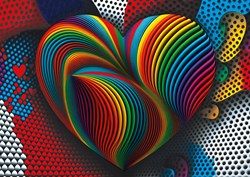Yazz puzzle Rainbow Heart - rompecabezas de 1000 piezas corazón