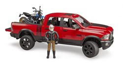 Bruder RAM 2500 Power Wagon coche de juguete con moto Ducati Scrambler