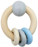 Hess sonajero juguete bola con 3 anillos azul natural bebé