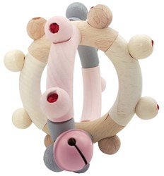 Hess sonajero de madera bola rosa natural juguete para bebé