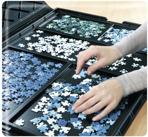 Ravensburger maletín para puzzles caja de almacenamiento 1000 piezas negro-3