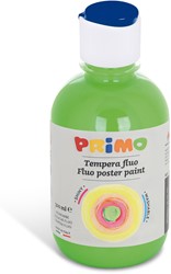 Pintura para carteles Primo FLUO lista para usar, botella de 300 ml con tapón regulador de flujo verde brillante