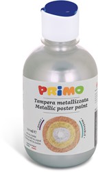 Pintura para carteles METALLIC lista para usar Primo, botella de 300 ml con tapón de flujo plateado