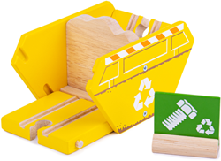 Bigjigs Contenedor de reciclaje de accesorios para trenes