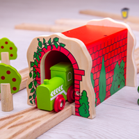 BigJigs tren de madera túnel rojo - juguete de madera-3