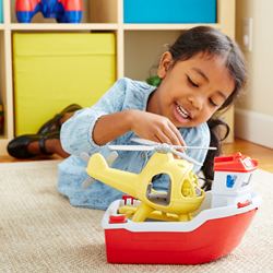 Green Toys Bote salvavidas con helicóptero