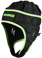 Rhino casco protector Senator rugby negro-verde comodidad mediana