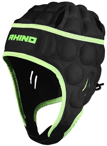 Rhino casco protector Senator rugby negro-verde comodidad mediana