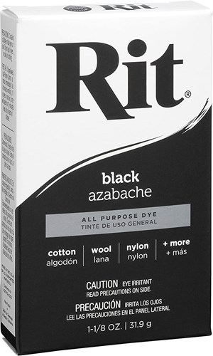 Rit tinte textil en polvo negro 31,9g para ropa y accesorios