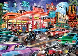 Eurographics puzzle Route 66 Diner - rompecabezas 1000 piezas coche