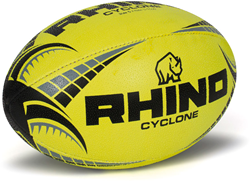 Rhino balón de rugby Cyclone Fluo Amarillo talla 5 – balón entrenamiento grip