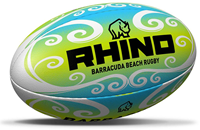Rhino balón de rugby Barracuda Beach Pro verde azul blanco talla 2 midi playa