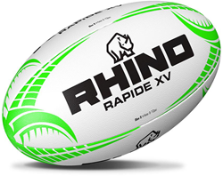 Rhino balón de rugby Rapide XV blanco talla 5 - balón de entrenamiento agarre duradero