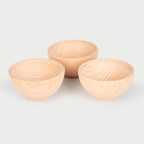 TickiT cuenco de juguete de madera 70 mm set de 3 - educativo