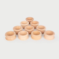 tickit Natural Wooden Napkin Rings - Pk10