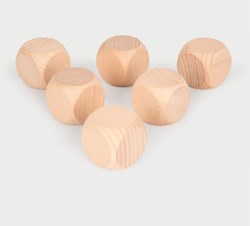 tickit Natural Wooden Cubes (50mm) - Pk6