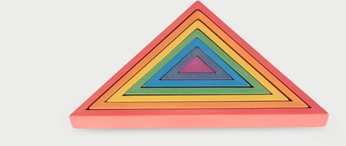 TickiT bloques de construcción de madera Rainbow Architect Triangles - juguete colorido