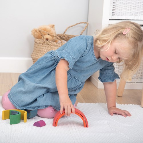 TickiT arcos de madera arcoíris - juguete educativo set 7 piezas-3
