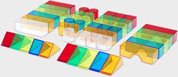 TickiT bloques de construcción transparentes - juguete colorido - 50 piezas