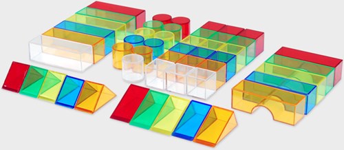 TickiT bloques de construcción transparentes - juguete colorido - 50 piezas