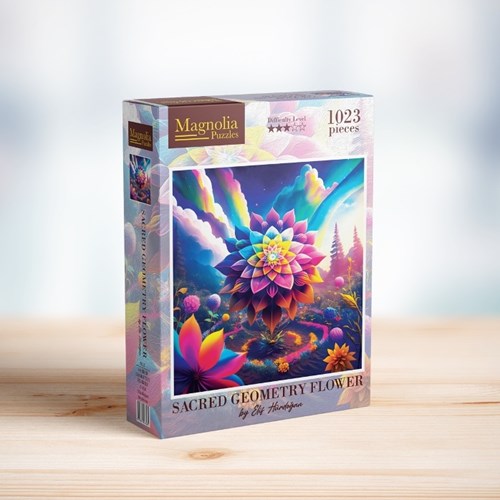 Magnolia puzzle Sacred Geometry Flower - rompecabezas colorido 1023 piezas-2