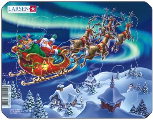 Larsen puzzle Papá Noel aurora boreal - 6 piezas infantil