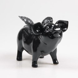 Hucha con alas negra decorativa Stoobz hucha plástico