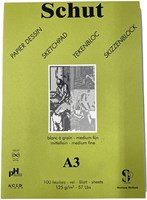 Schut bloc de dibujo verde A3 125gr 100 hojas - papel para bocetos infantil