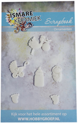 Ismare Keramiek Scrapbook ornaments kinderwagen