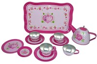 Planet Happy juego de té infantil flores de hojalata en caja - juguete 15 piezas