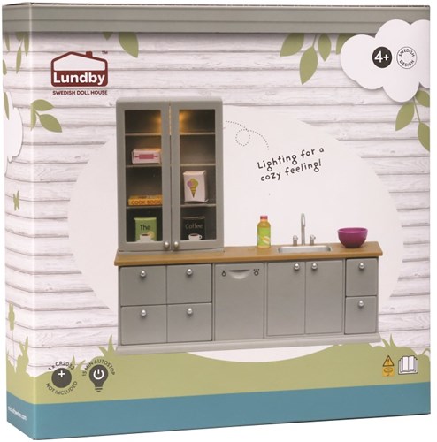 Lundby cocina casa de muñecas - Cocina con lavavajillas y accesorios-3