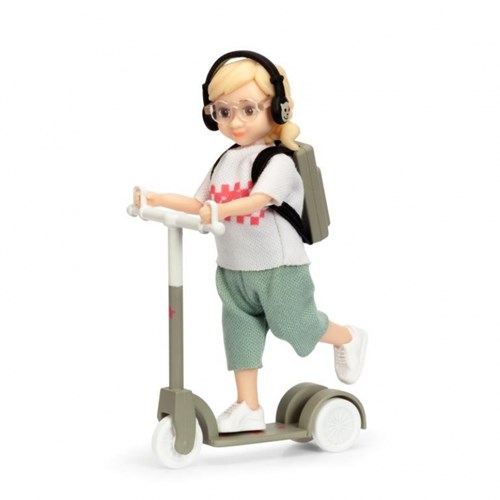Lundby casa de muñecas figura infantil con patinete - juguete colorido