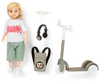 Lundby casa de muñecas figura infantil con patinete - juguete colorido-3