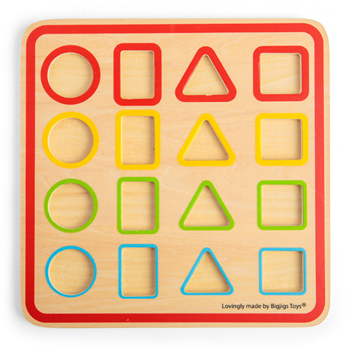 BigJigs puzzle de formas de madera juguete educativo madera FSC-3